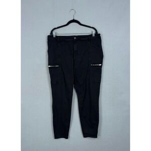 Pistola Cargo Pants Womens 18W Black Plain Zipper Pocket Stretch Utility Edgy